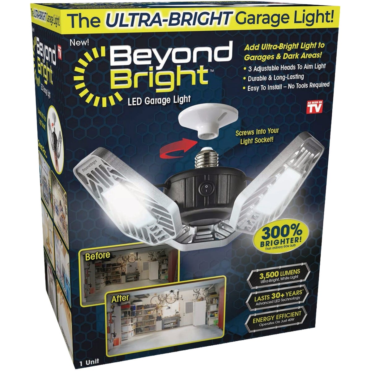 Beyond Bright Ultra-Bright 3-Panel LED Garage Light