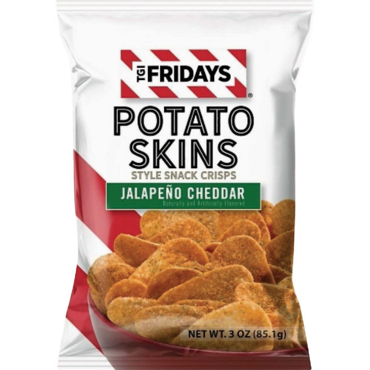 TGI Fridays 3 Oz. Jalapeno Cheddar Potato Skins Chips Image 1