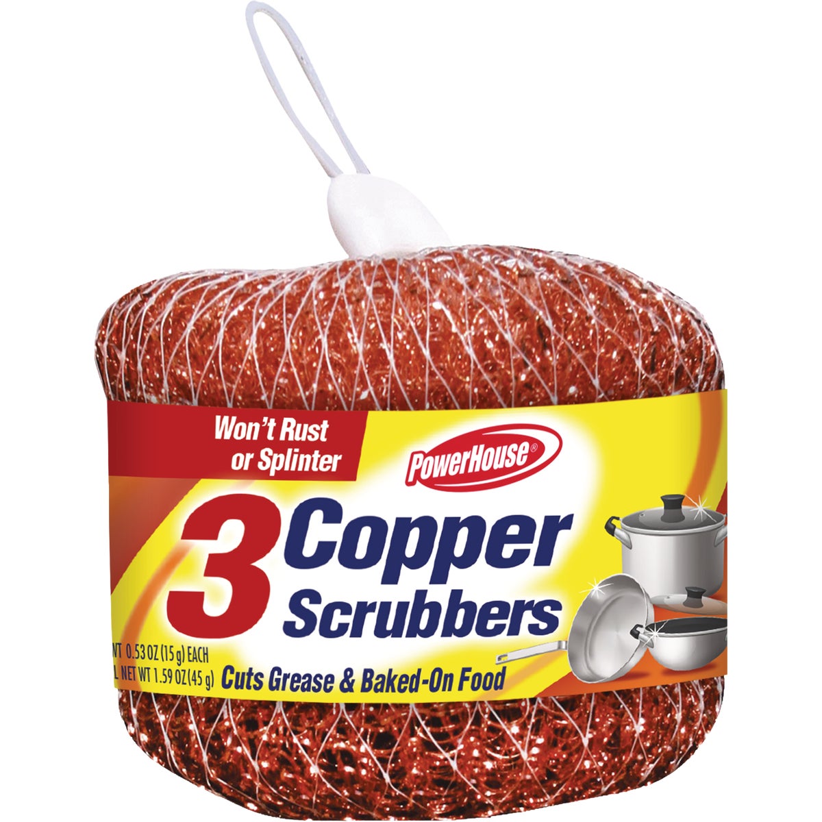 Powerhouse Copper Scrub Pad (3-Count)