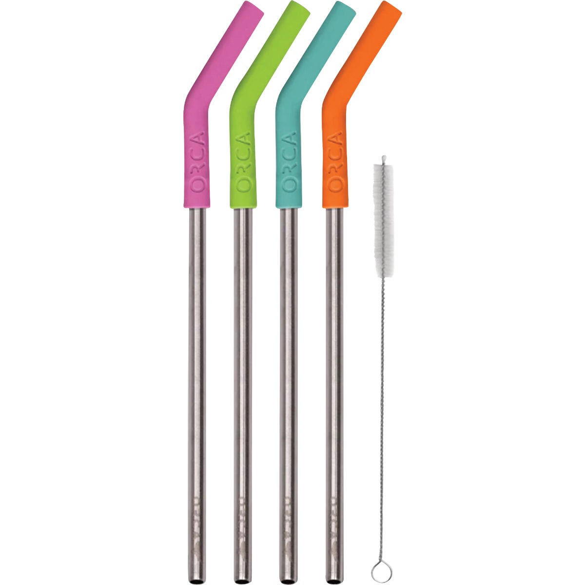 Orca Tropical Colors Stainless Steel Straw (4-Count)