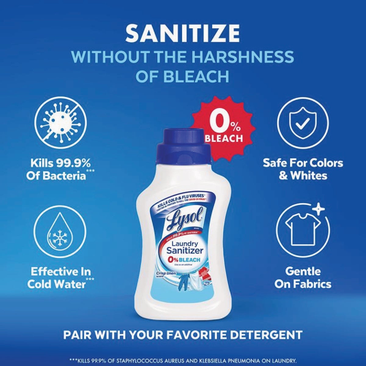 Lysol 41 Oz. Crisp Linen Scent Liquid Laundry Sanitizer Image 3
