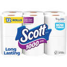 Scott 1-Ply White Bath Tissue (12 Rolls) Image 1