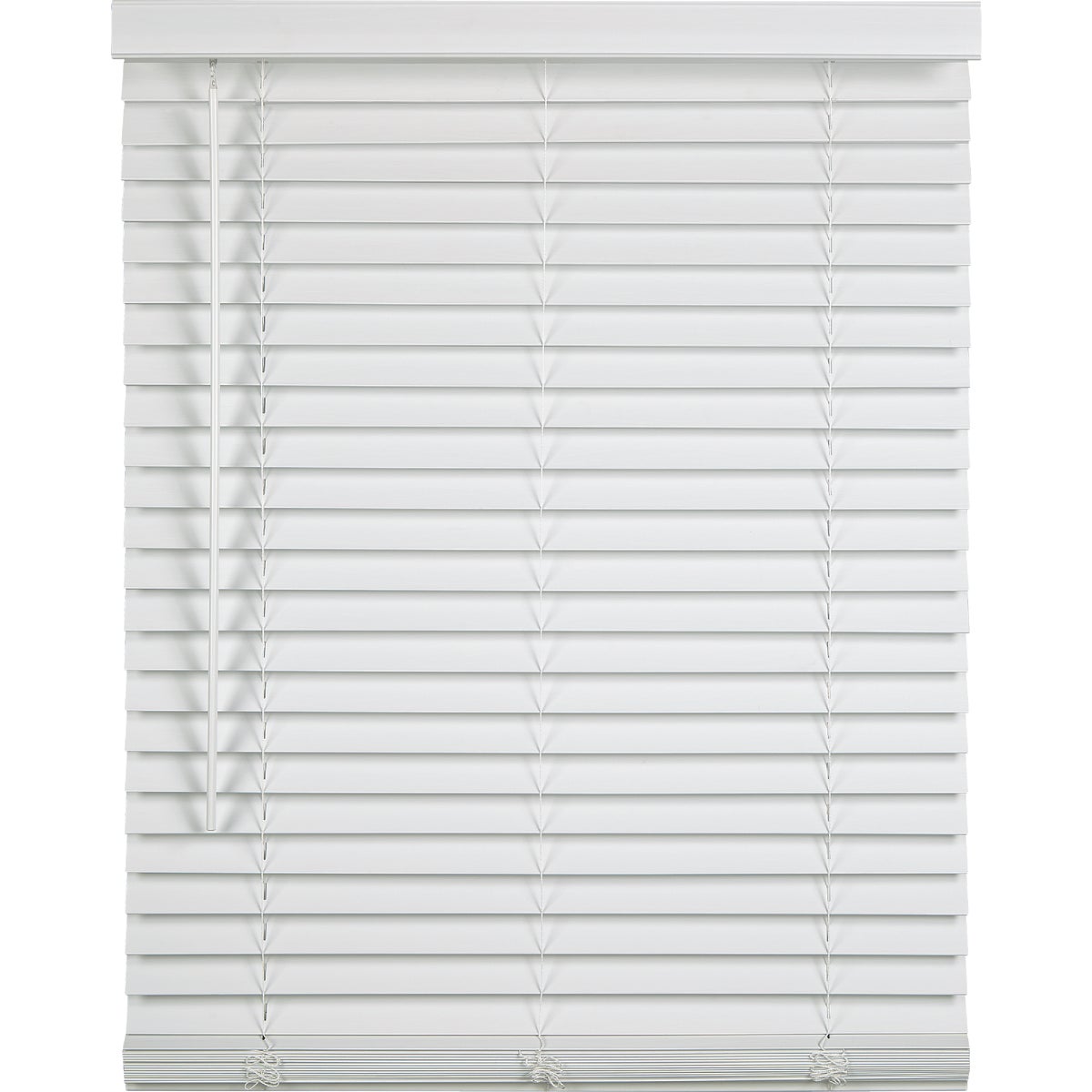Home Impressions 70 In. x 64 In. x 2 In. White Faux Wood Cordless Blind