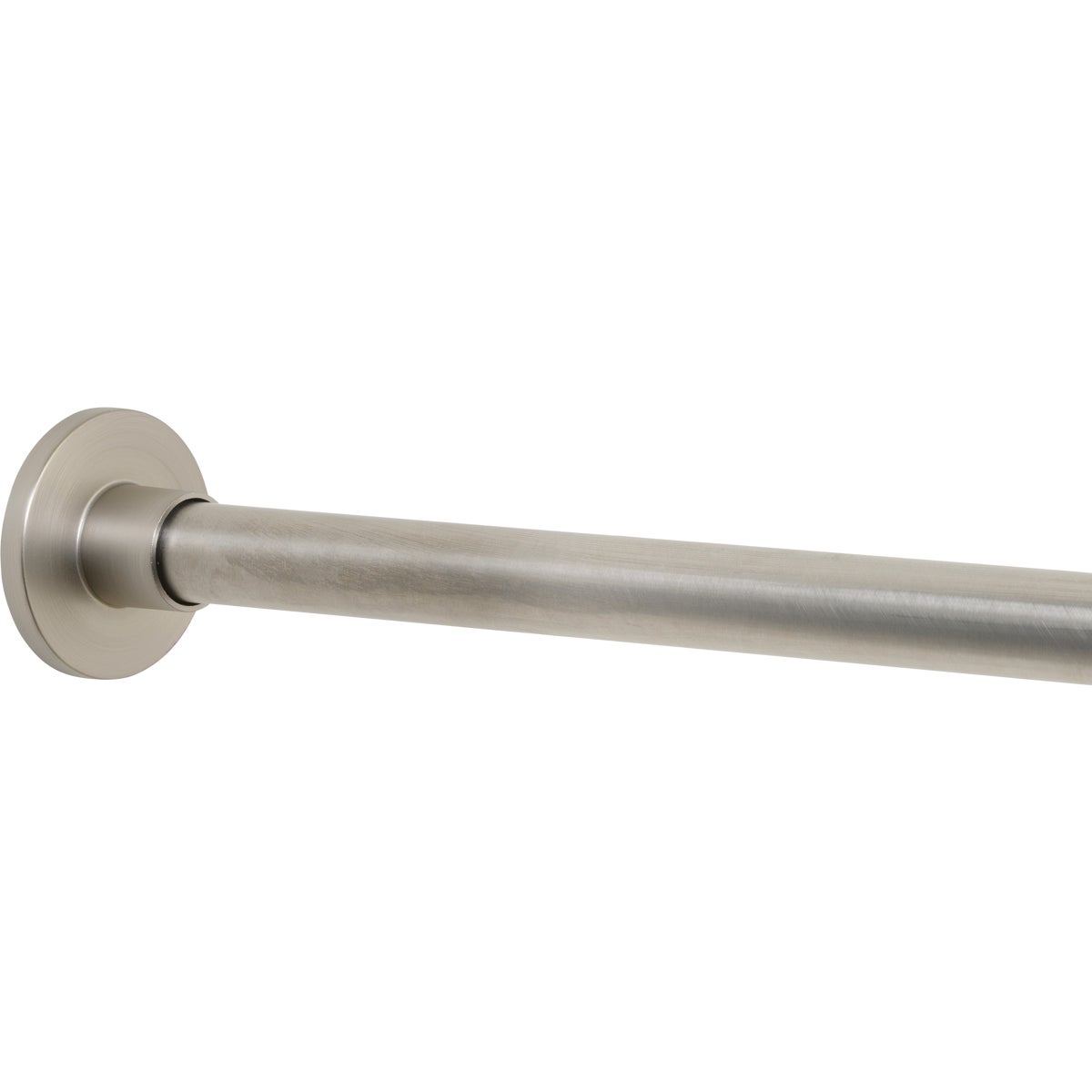 Zenna Home Straight 50 In. to 86 In. Rustproof Stainless Steel Adjustable Tension Shower Curtain Rod, Brushed Nickel Image 3