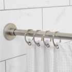 Zenna Home Straight 50 In. to 86 In. Rustproof Stainless Steel Adjustable Tension Shower Curtain Rod, Brushed Nickel Image 2