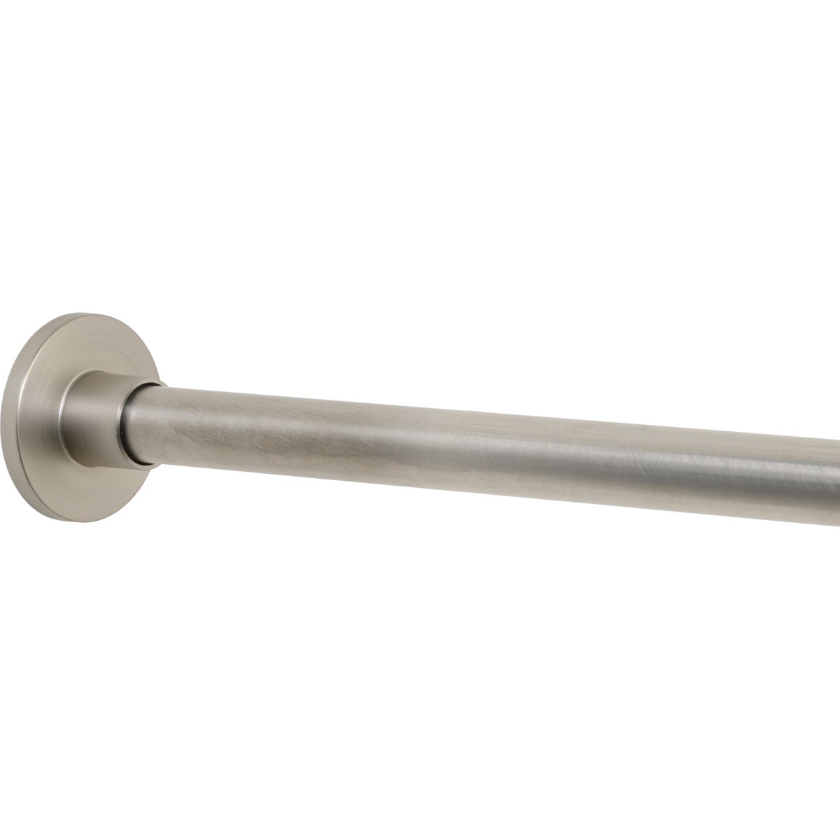 Zenna Home Straight 50 In. to 86 In. Rustproof Stainless Steel Adjustable Tension Shower Curtain Rod, Brushed Nickel Image 1
