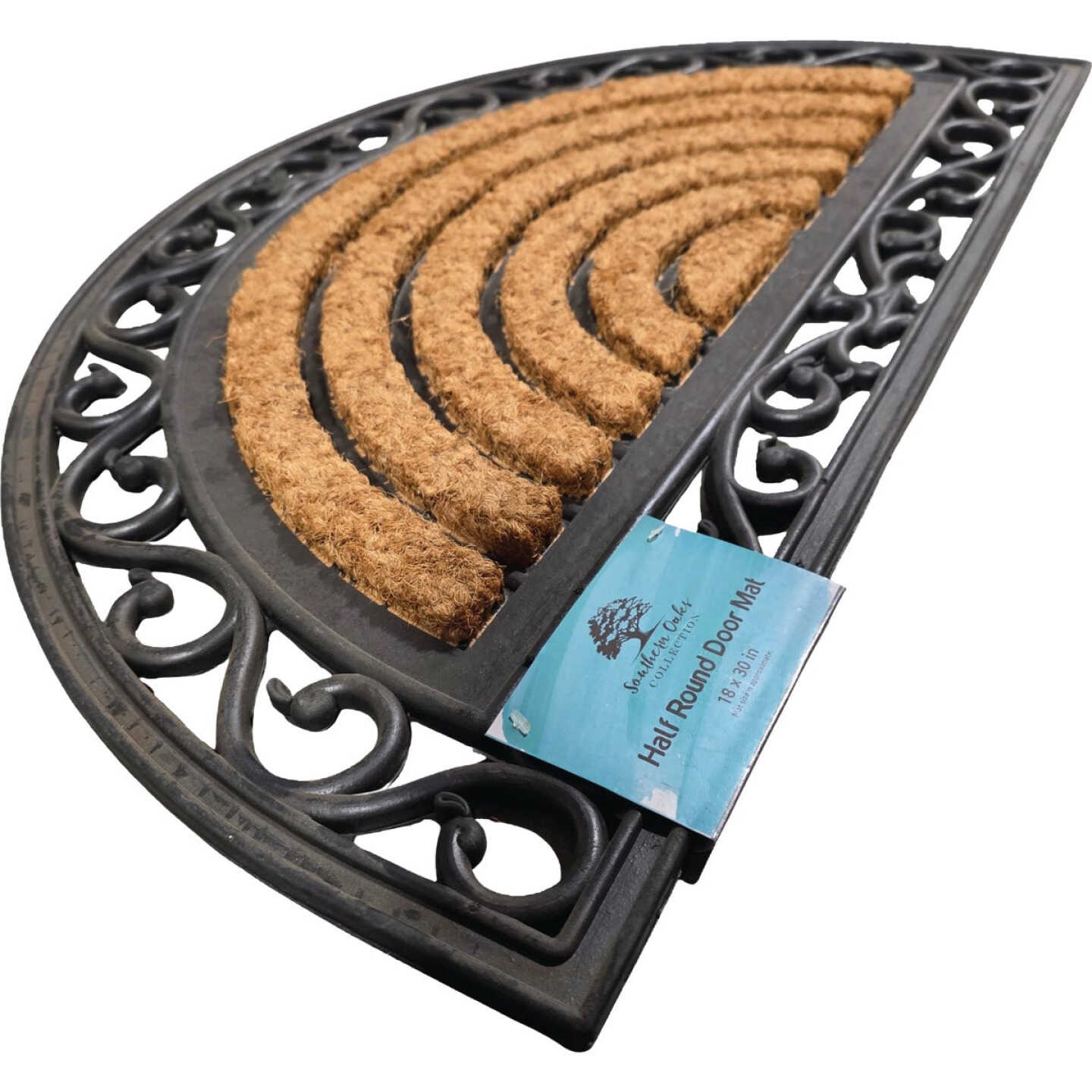 FanMats 18 In. X 30 In. Half Round Natural Coir Door Mat Image 3