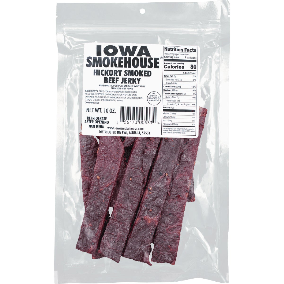 Iowa Smokehouse 10 Oz. Hickory Beef Jerky