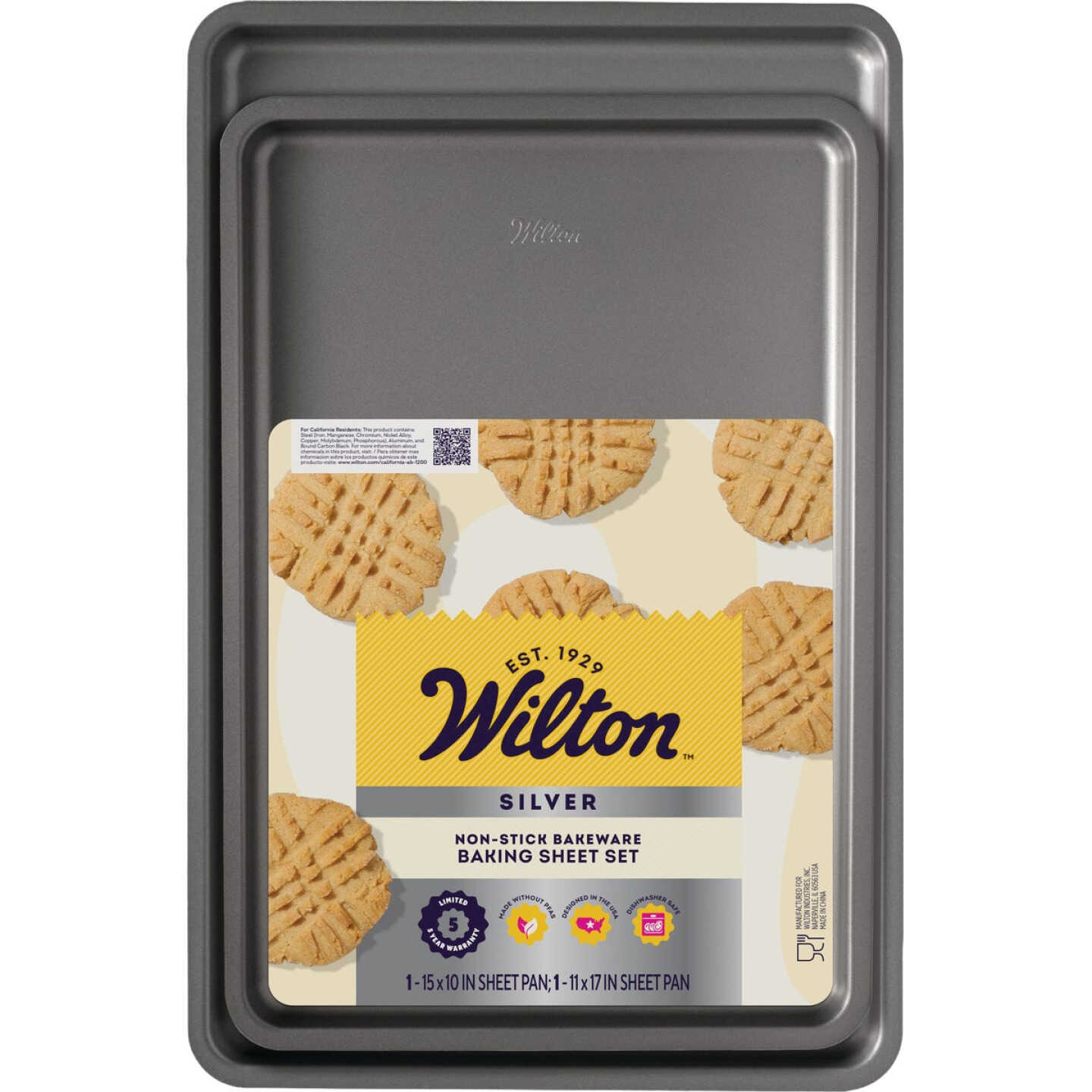 Wilton Silver Non-Stick Baking Sheet Set (2-Piece) Image 1