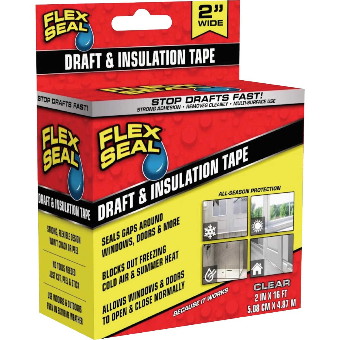 Flex Seal 2 In. x 16 Ft. Clear Draft and Insulation Seal Tape Image 1