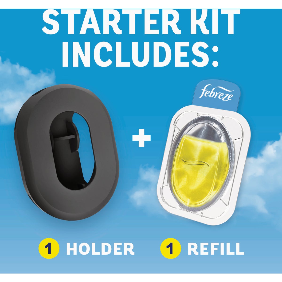Febreze Trash Fresh Lemon Scent Odor Fighter Air Freshener Starter Kit & Refill Image 5