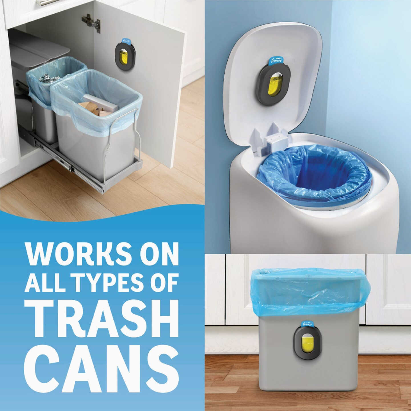 Febreze Trash Fresh Lemon Scent Odor Fighter Air Freshener Starter Kit & Refill Image 4