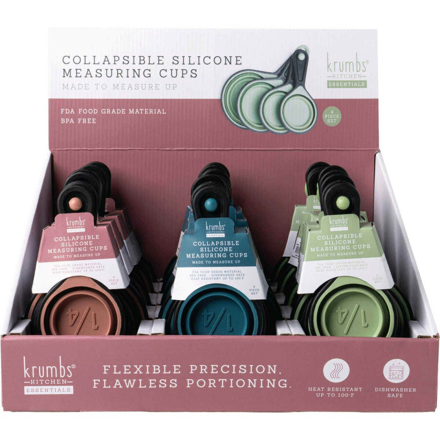 Krumbs Kitchen Silicone Collapsible Measuring Cup Set (4-Piece) Image 1