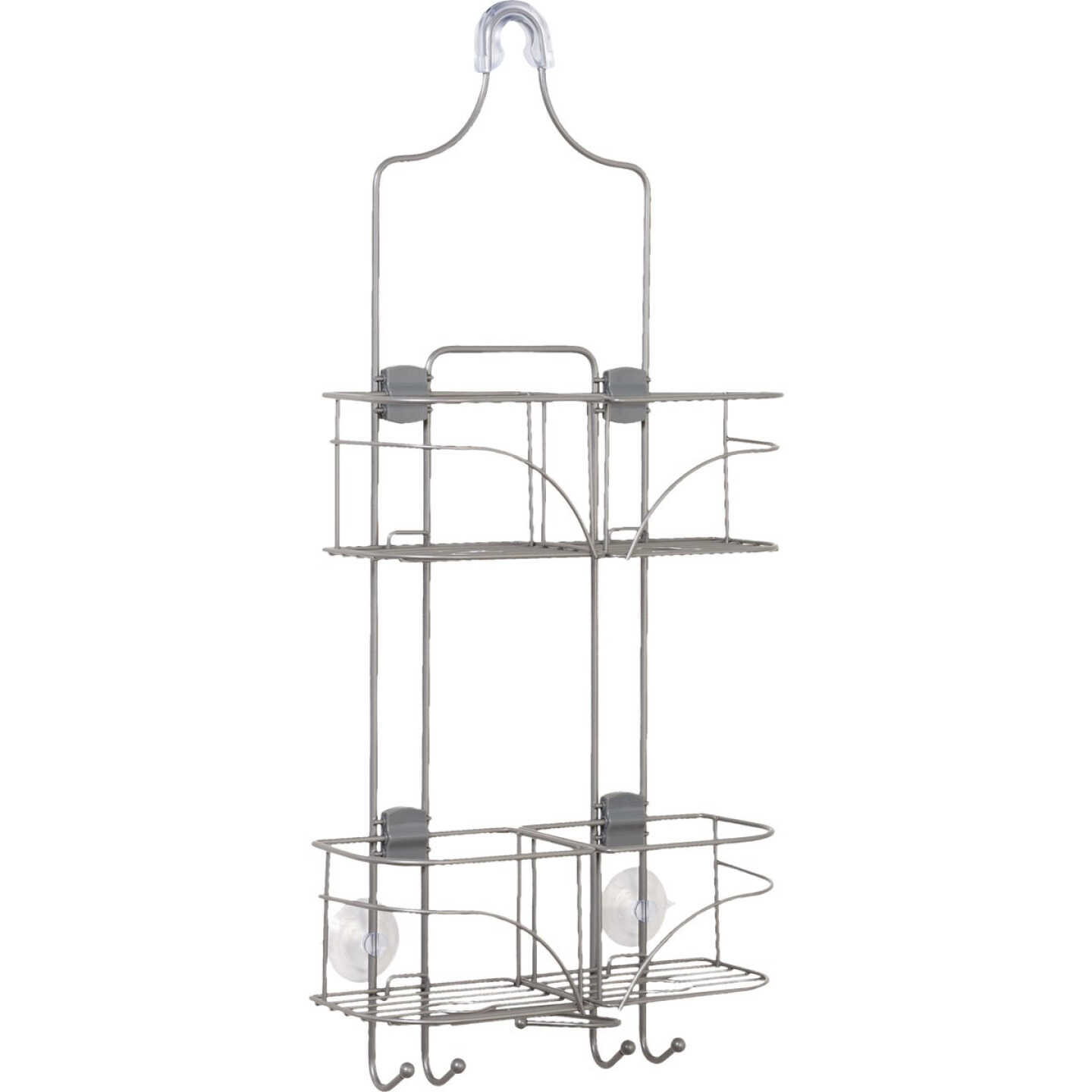 Zenna Home 10-1/4 In. x 24-3/4 In. Satin Nickel Expandable Hanging Shower Caddy Image 5