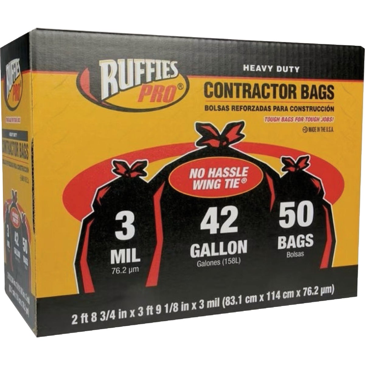 Ruffies Pro 42 Gal. Heavy Duty Contractor Bags (50-Count)