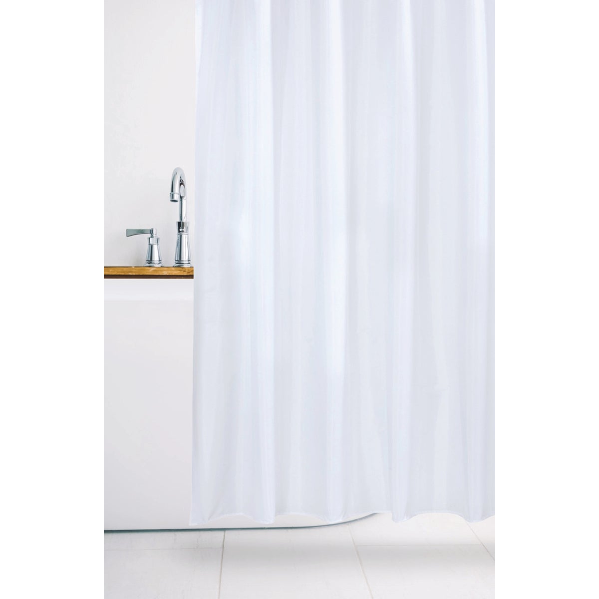 Moda At Home 70 In. x 72 In. White Oasis Heavyweight Shower Curtain Liner