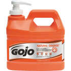 GOJO NATURAL ORANGE Pumice Hand Cleaner, 1/2 Gallon Quick Acting Lotion Hand Cleaner with Pumice Pump Bottle Image 1
