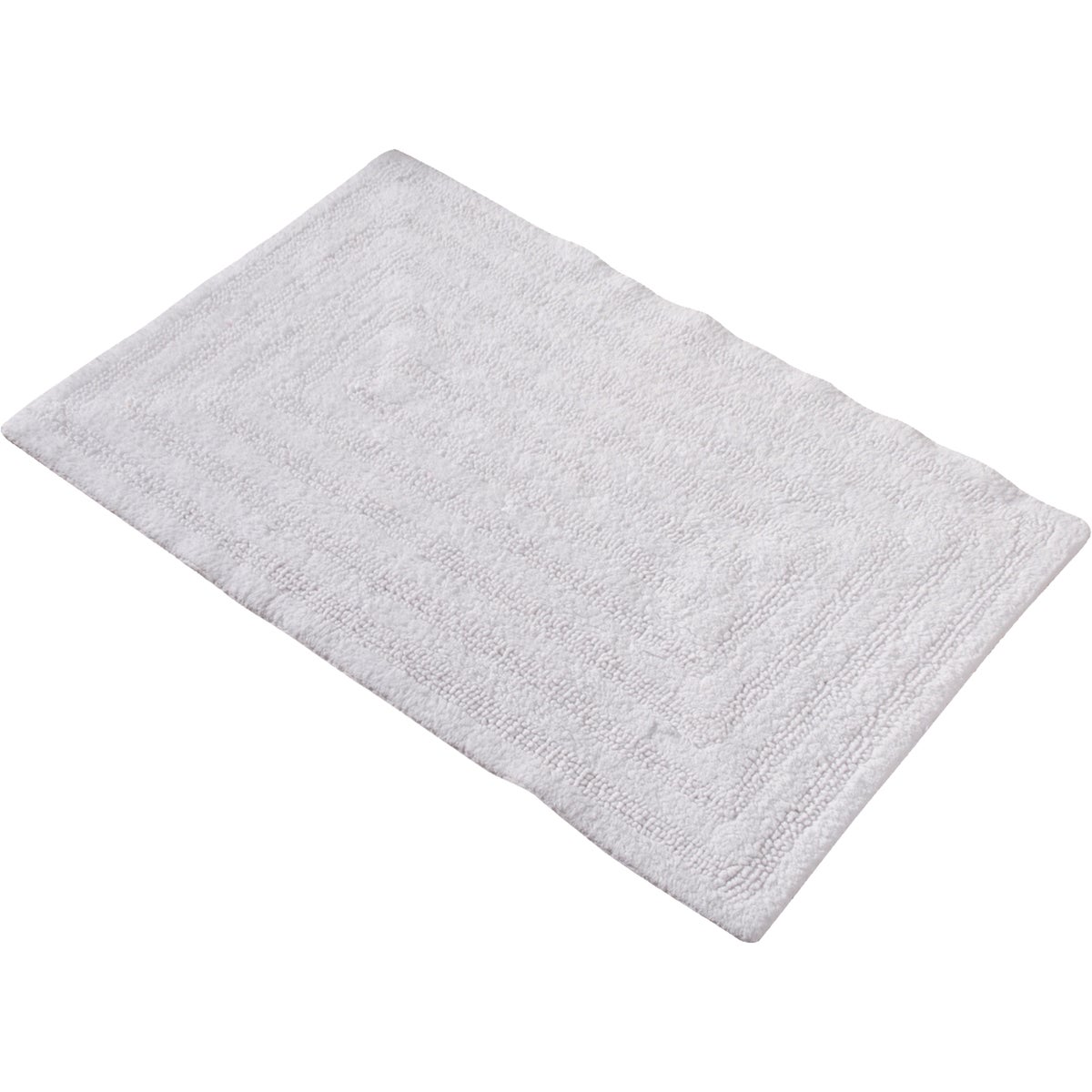 Moda At Home 20 In. x 30 In. White Cotton Amera Reversible Bath Mat