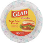 Glad Everyday 10 In. Blue Flower Round Paper Plates (50-Count) Image 1