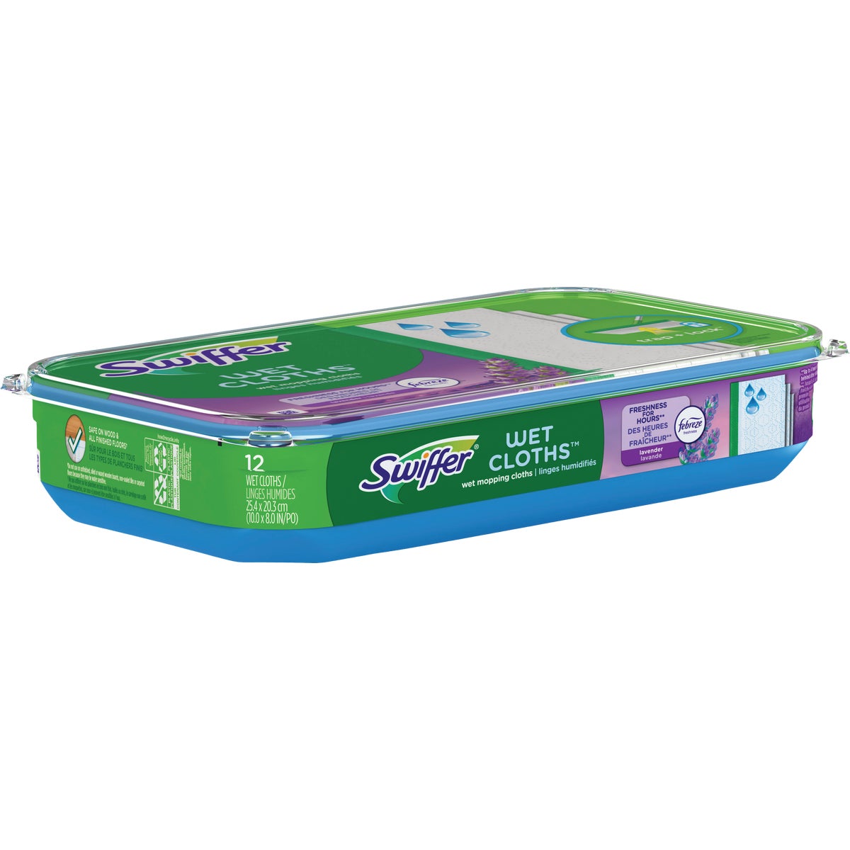 Swiffer Sweeper Wet Cloth Mop Refill, Febreze Lavender & Vanilla (12-Count) Image 2
