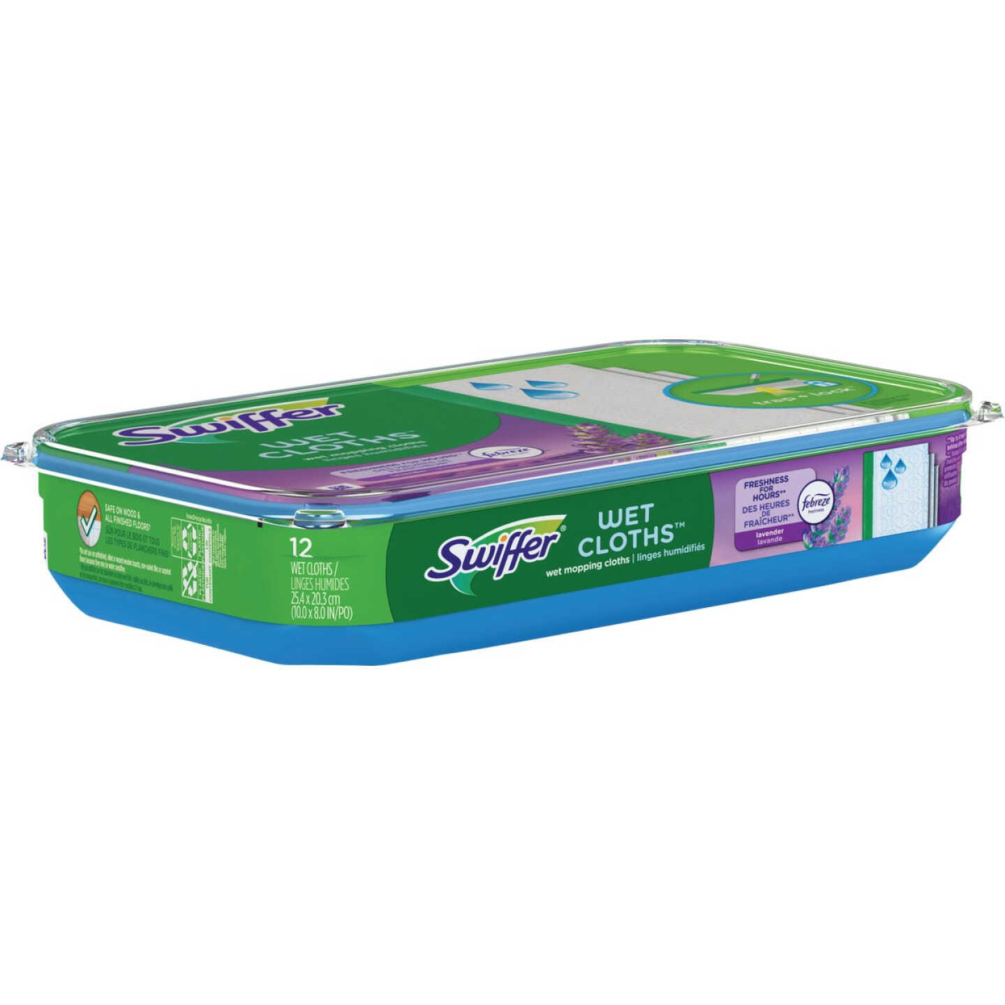 Swiffer Sweeper Wet Cloth Mop Refill, Febreze Lavender & Vanilla (12-Count) Image 2