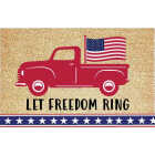 Rockport Premium Americana 18 In. x 30 In. Coir Outdoor Doormat, Let Freedom Ring with Red Truck Image 1