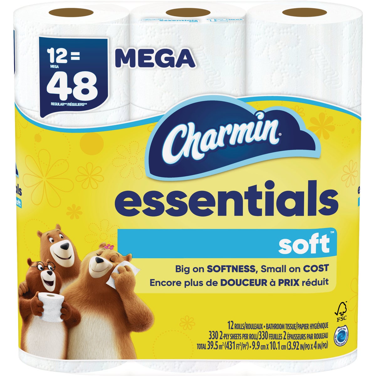 Charmin Essentials Soft Toilet Paper (12 Mega Rolls)