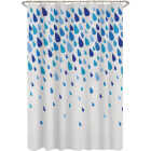 Zenna Home 70 In. x 72 In. Rain Drops Blue Waterproof PEVA Shower Curtain Image 1