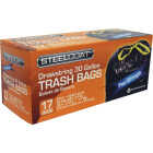 Steelcoat 30 Gal. Black Drawstring Trash Bag (17-Count) Image 1