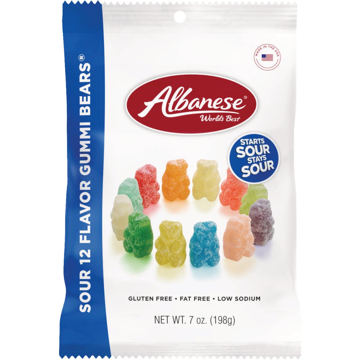 Albanese 7 Oz. 12 Assorted Flavors Sour Gummi Bears