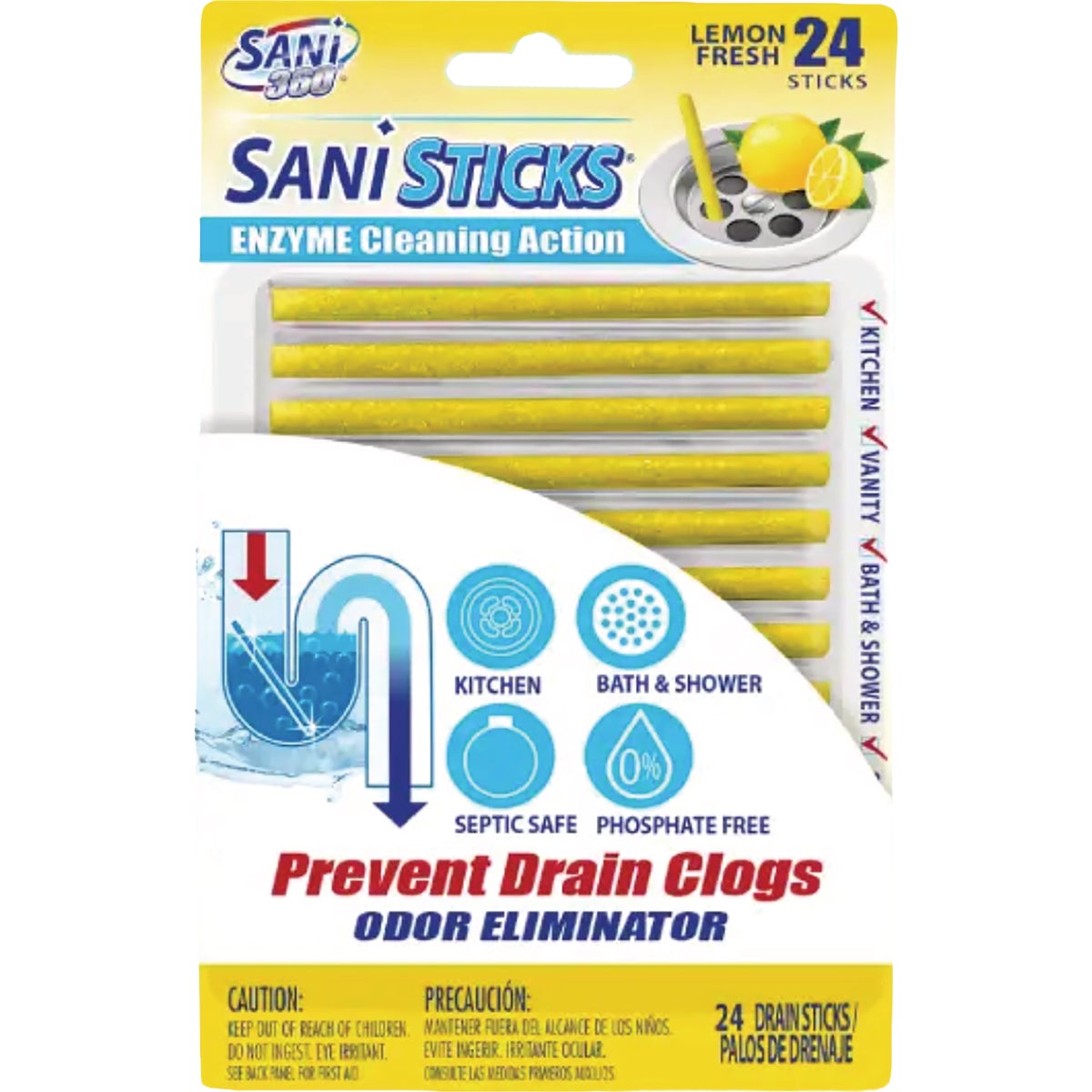 Sani 360 Sani Sticks, Lemon Fresh (24-Count)
