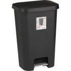 Sterilite 11.9 Gal. Black StepOn Wastebasket Image 3