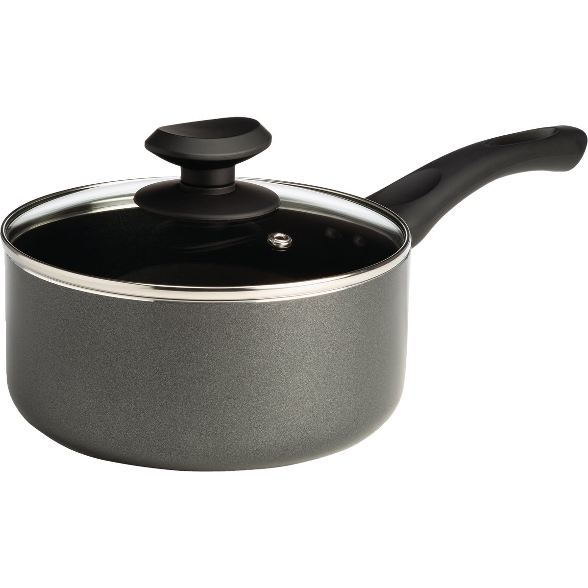 Epoca Elements 2 Qt. Gray Non-Stick Aluminum Saucepan with Glass Lid