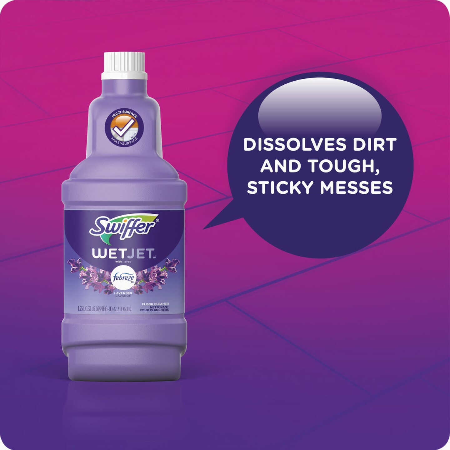 Swiffer 1.25L Wet Jet Unstopables Fresh Scent Solution Refill Image 2