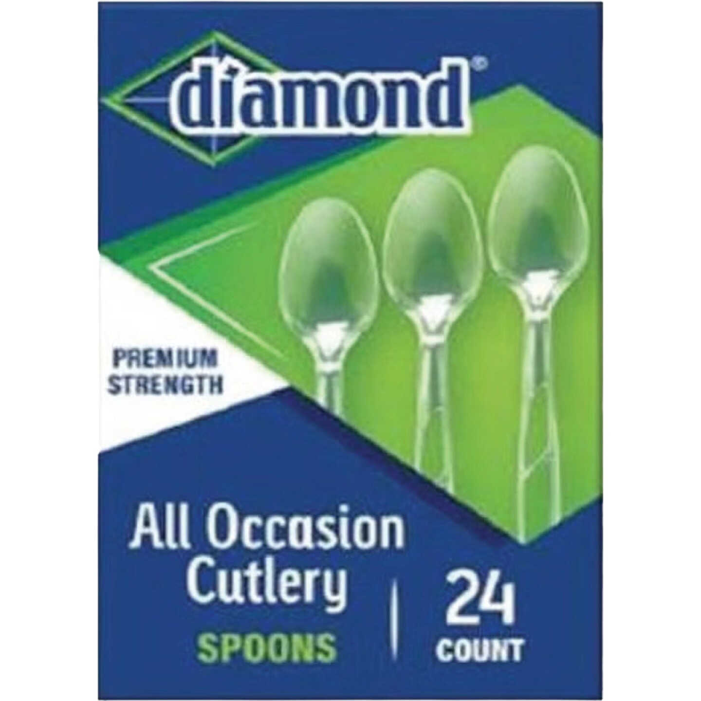 Diamond Clear Plastic Heavyweight Spoons (24 Ct.) Image 1