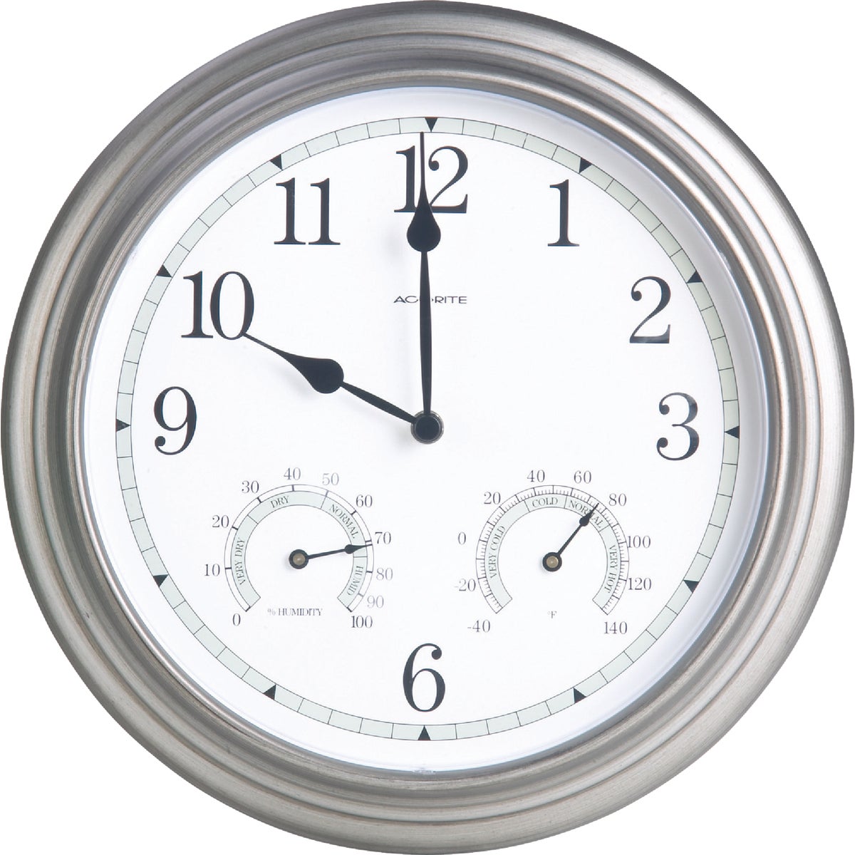 Acurite 13.5" Metal Indoor/Outdoor Clock Thermometer