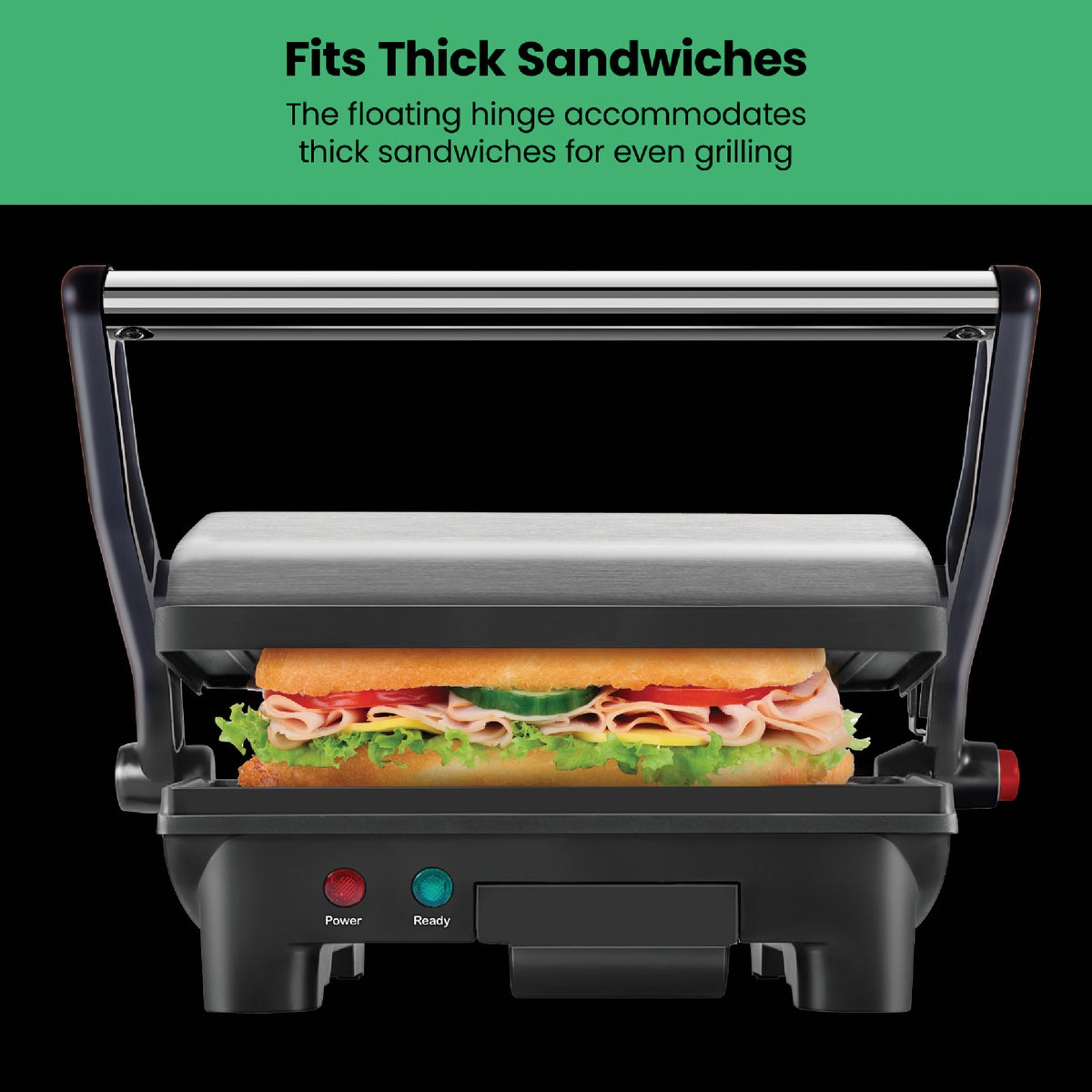 Chefman Electric Panini Press Grill and Gourmet Sandwich Maker (2 Slice) Image 6