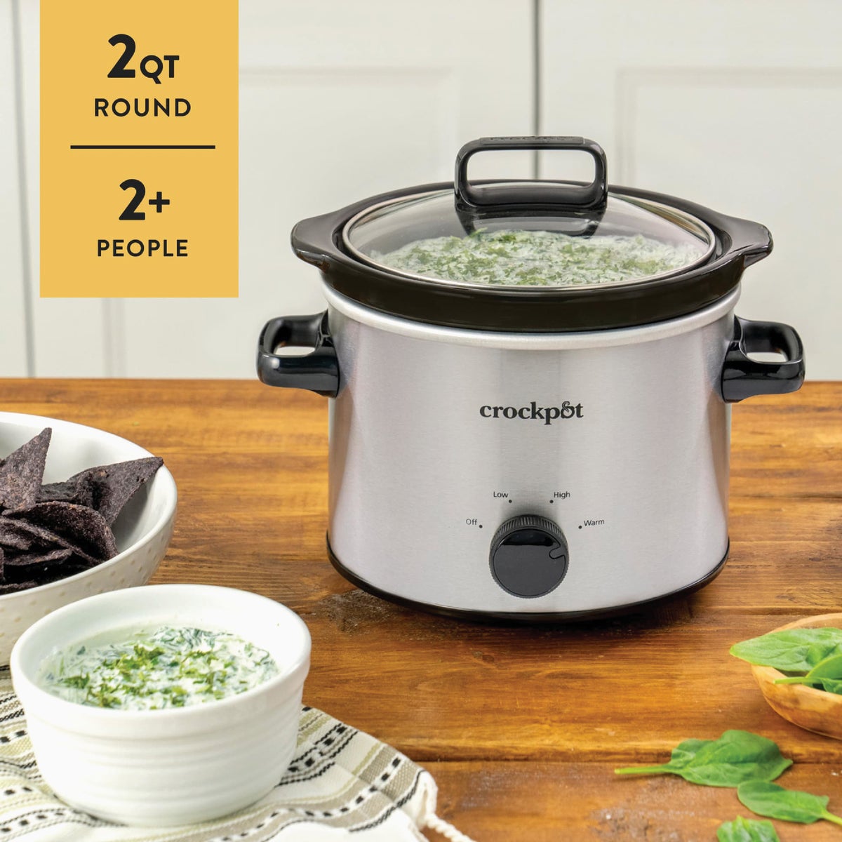 Crock-Pot 2 Qt. Classic Stainless Steel Slow Cooker Image 2
