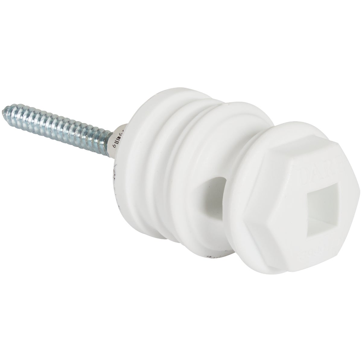 Dare Screw-On White Polyethylene Hex Head Electric Fence Insulator Image 1
