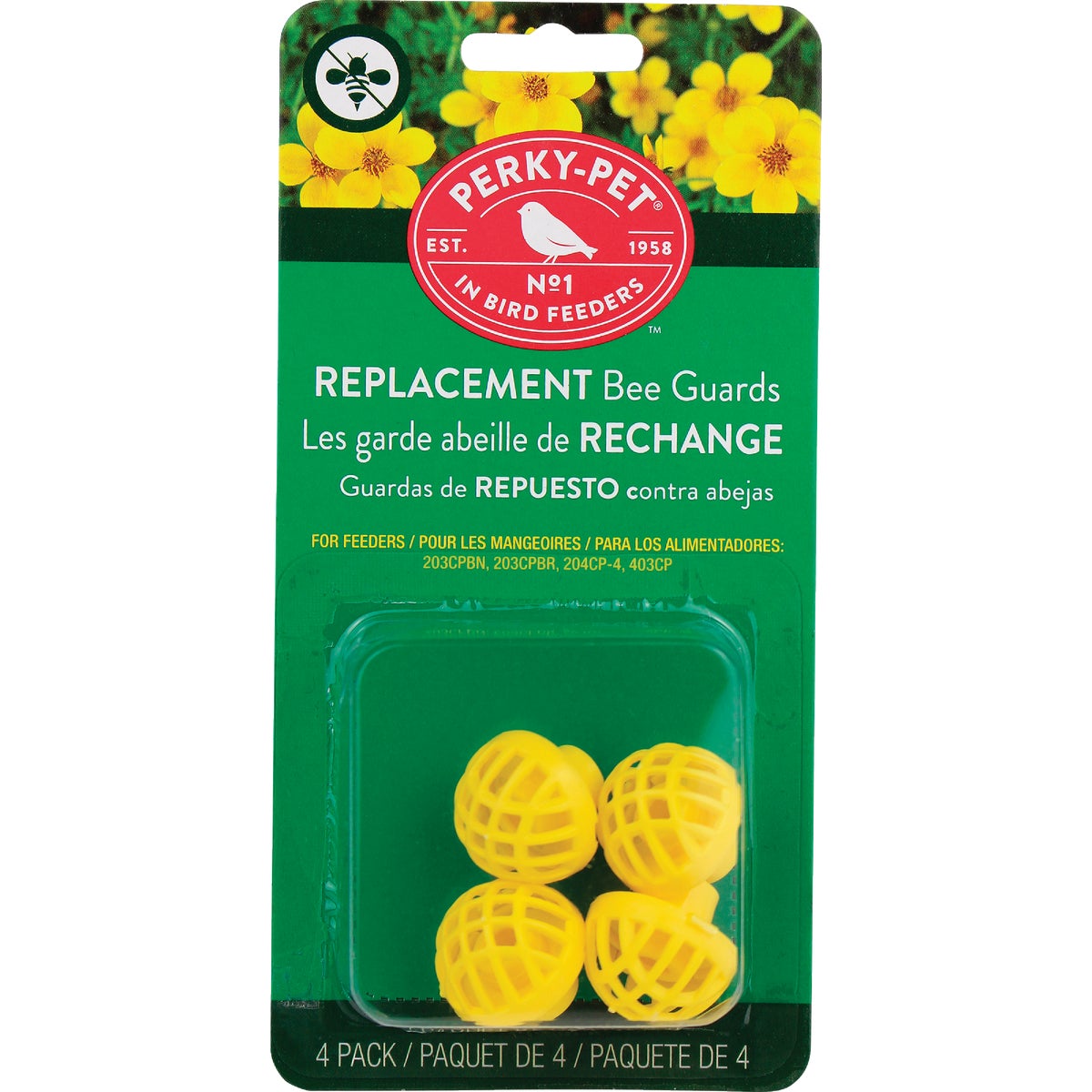 Perky-Pet Yellow Plastic Hummingbird Feeder Replacement Bee Guard (4-Pack) Image 2