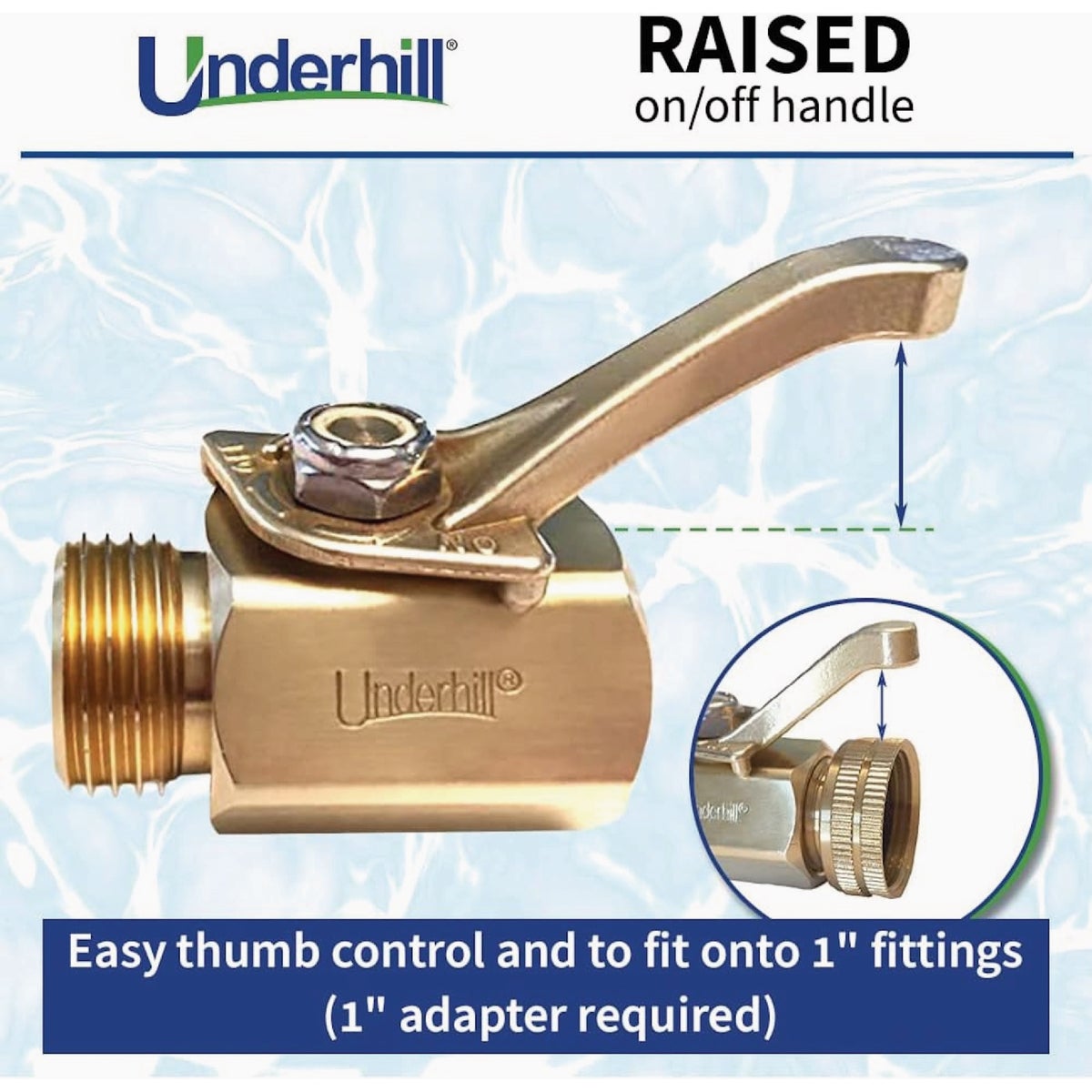 Underhill Brass Hose Shut-Off Control Valve Image 3