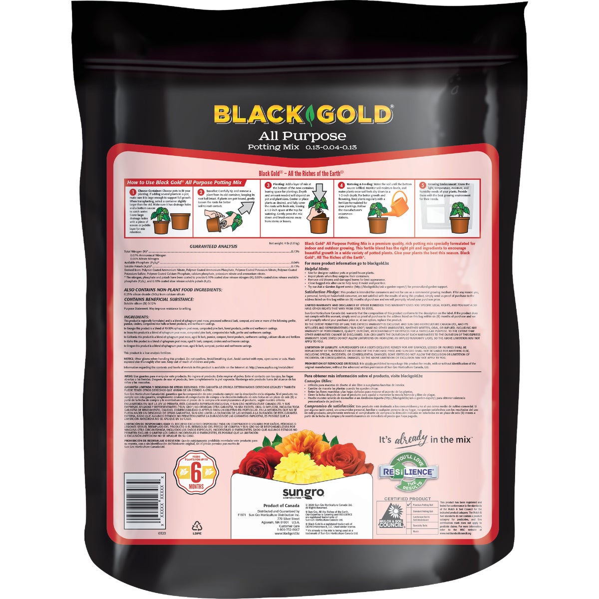 Black Gold 8 Qt. 6 Lb. All Purpose Potting Soil Mix Image 4