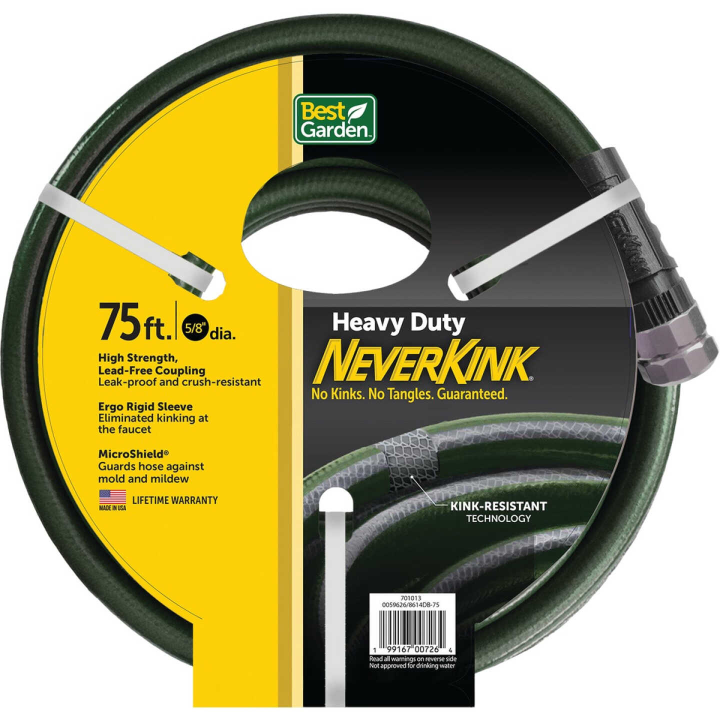 Best Garden NeverKink 5/8 In. Dia. x 75 Ft. Heavy Duty Garden Hose Image 1