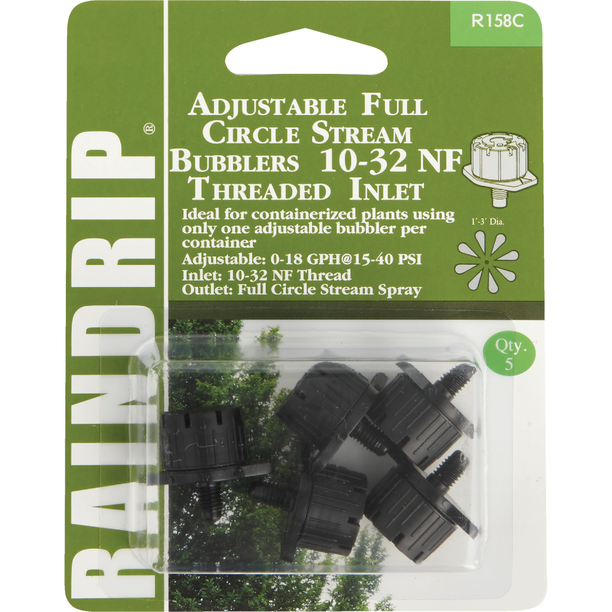 Raindrip Full Circle Stream 13 GPH Adjustable Bubbler with Threaded Inlet (5-Pack)