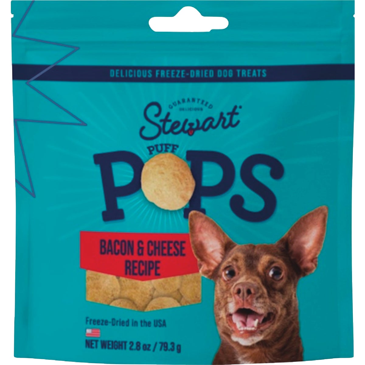 Stewart PuffPops 2.8 Oz. Bacon & Cheese Freeze-Dried Dog Treats
