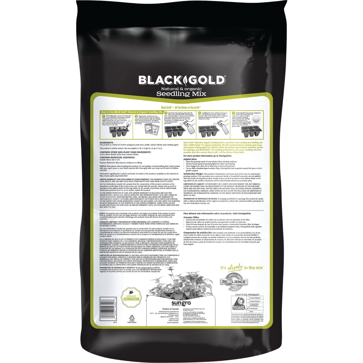 Black Gold 1.5 Cu. Ft. 18 Lb. All Purpose Container Potting Seed Starting Mix Image 4