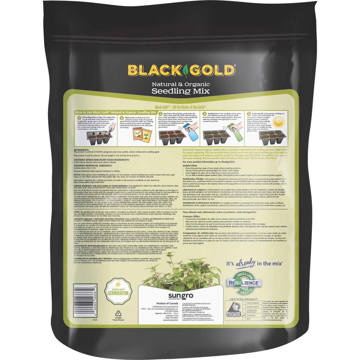 Black Gold 8 Qt. 6 Lb. All Purpose Container Potting Seed Starting Mix Image 4
