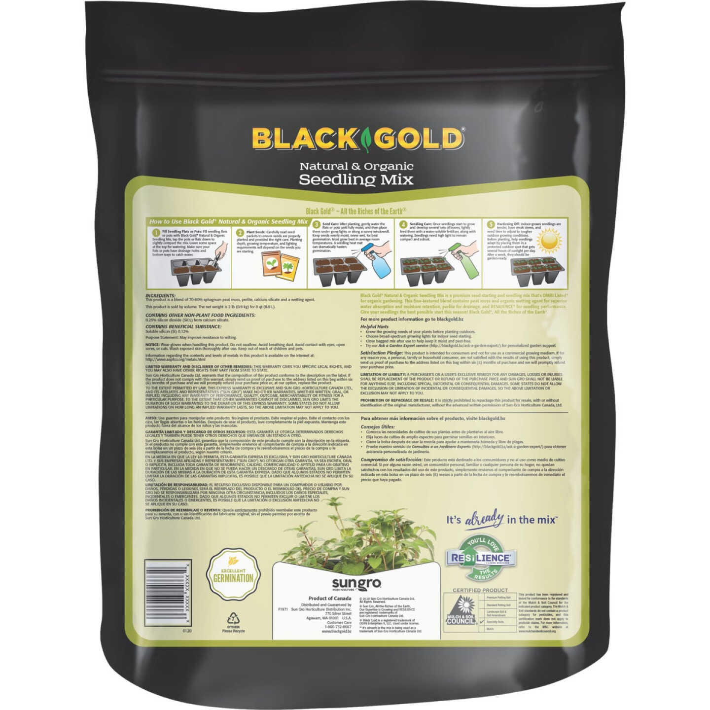 Black Gold 8 Qt. 6 Lb. All Purpose Container Potting Seed Starting Mix Image 4