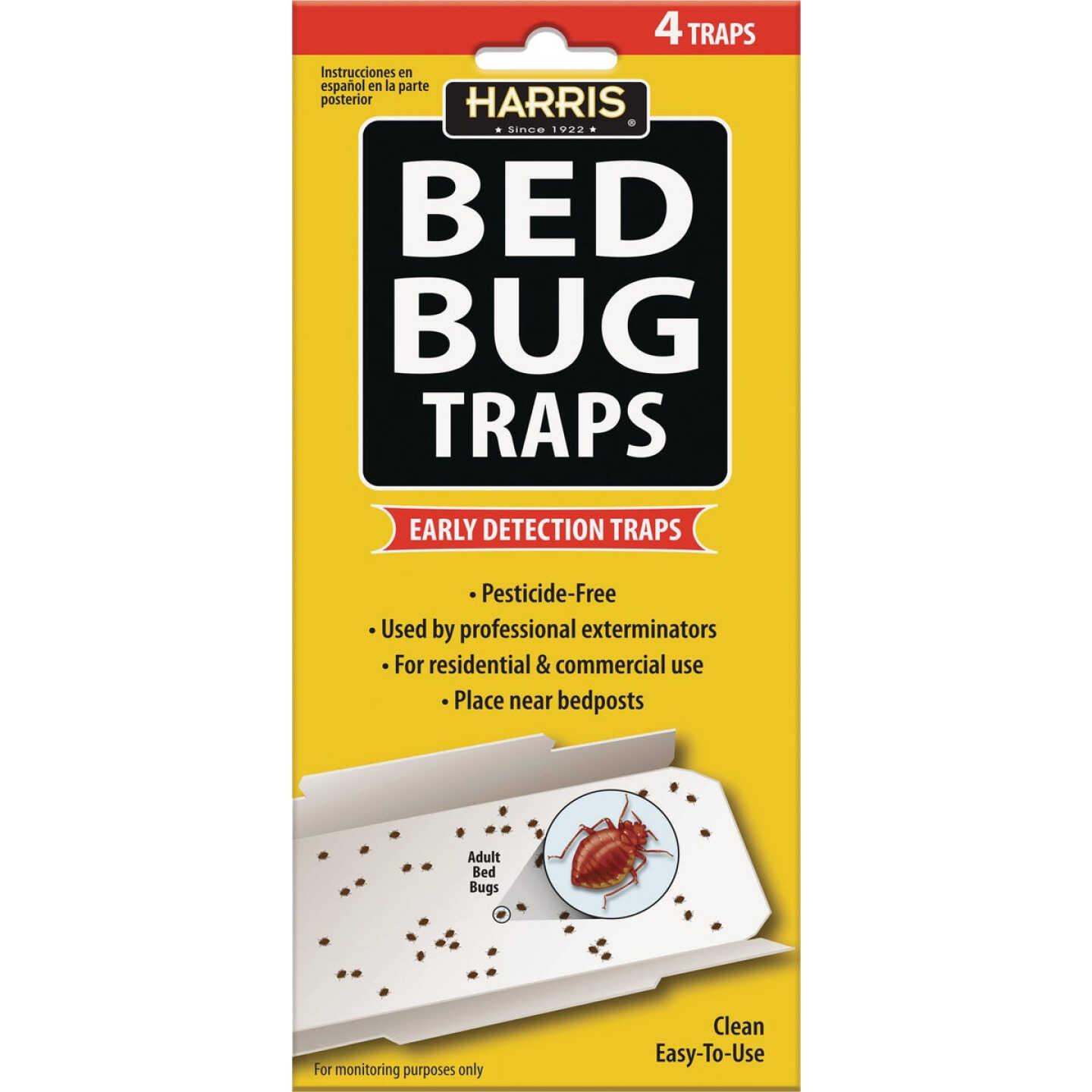 Harris Natural Glue Bedbug Trap For Floors (4-Pack) Image 1
