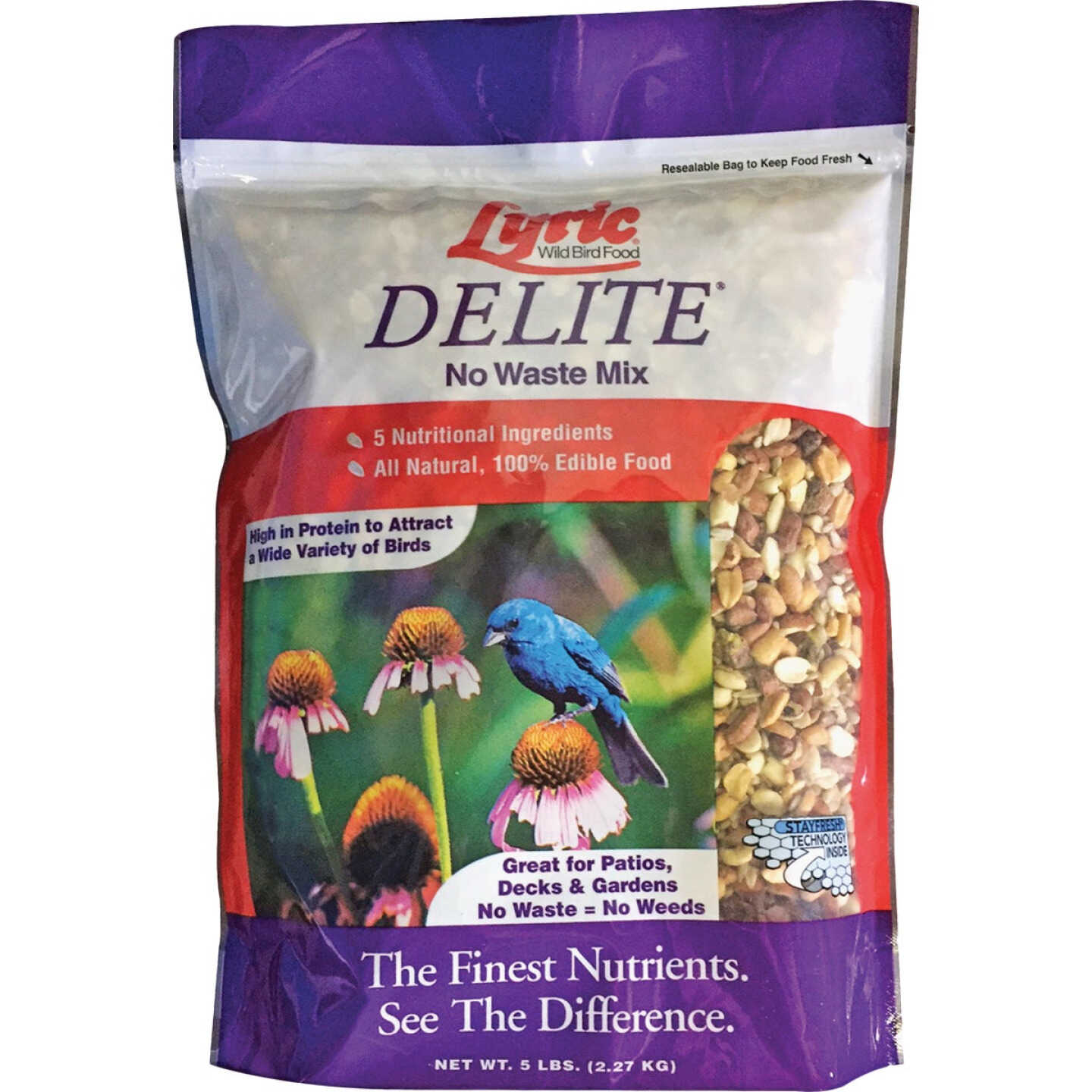 Lyric Delite 5 Lb. High Protein No Waste Mix Bird Food Image 1